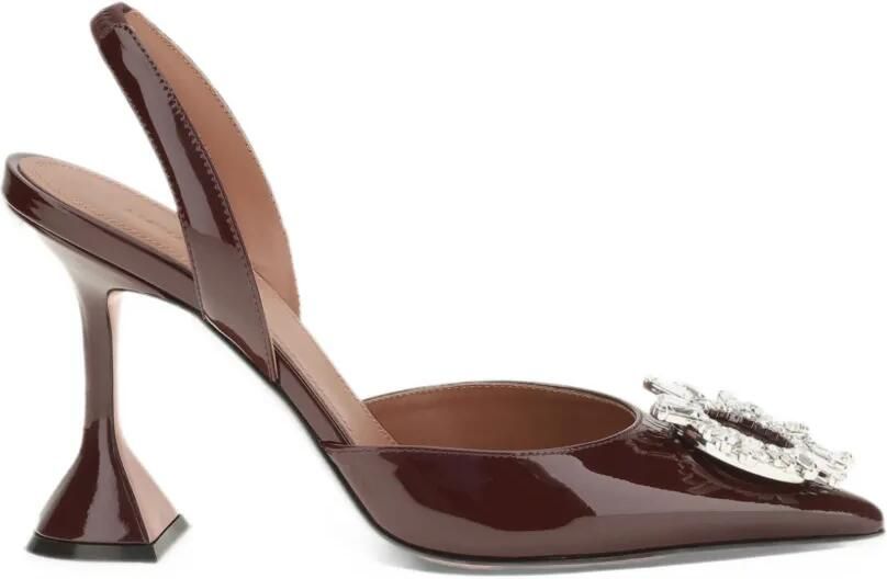 Amina Muaddi Begum sling 95 merlot patent Bruin