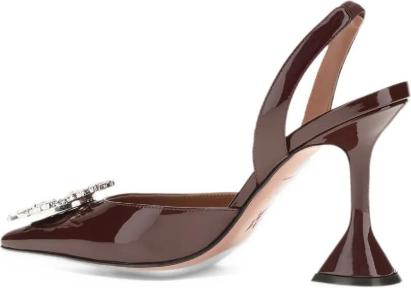 Amina Muaddi Begum sling 95 merlot patent Bruin - Foto 3