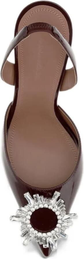 Amina Muaddi Begum sling 95 merlot patent Bruin - Foto 4