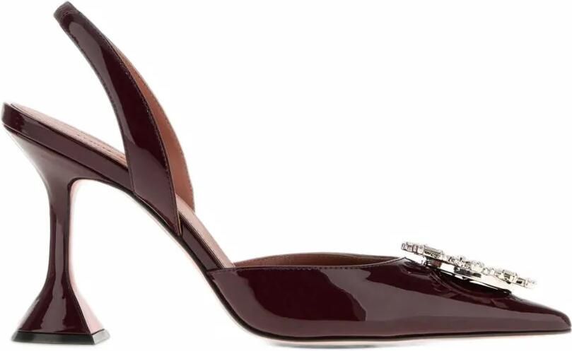 Amina Muaddi Begum sling 95 merlot patent pumps Rood