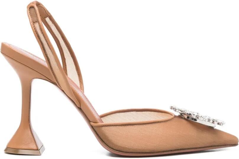 Amina Muaddi Begum slingback pumps met puntige neus Beige