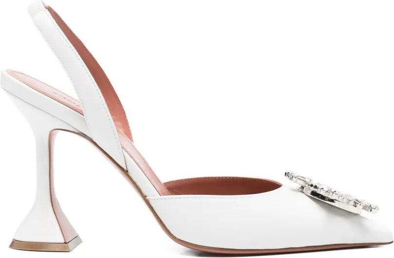 Amina Muaddi Begum slingback pumps Wit