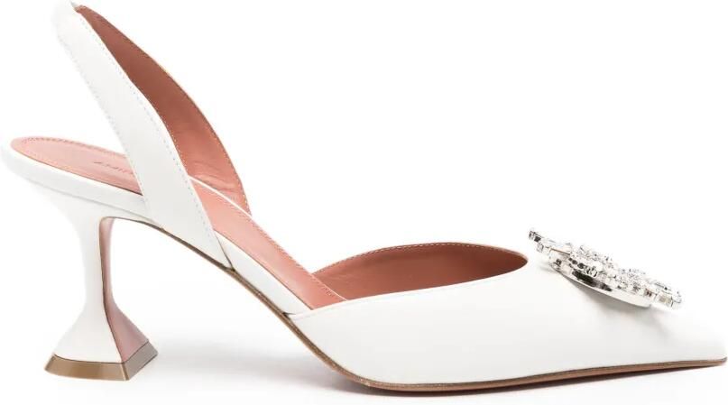 Amina Muaddi Begum slingback pumps Wit