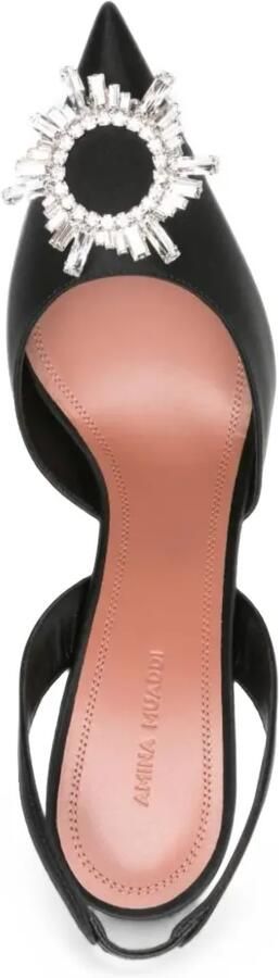 Amina Muaddi Begum verfraaide slingback pumps Zwart - Foto 4