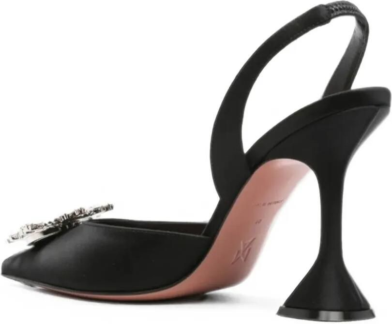 Amina Muaddi Begum verfraaide slingback pumps Zwart - Foto 2