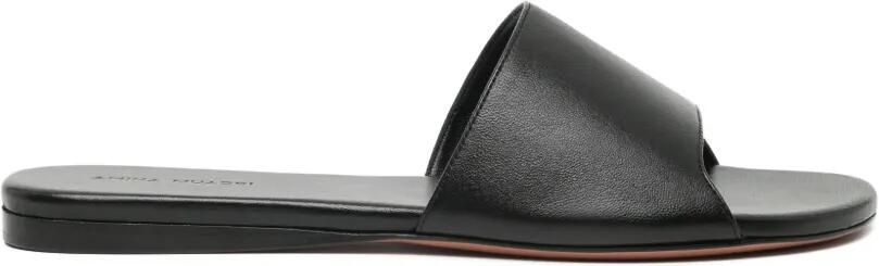 Amina Muaddi Bianca sandalen Zwart