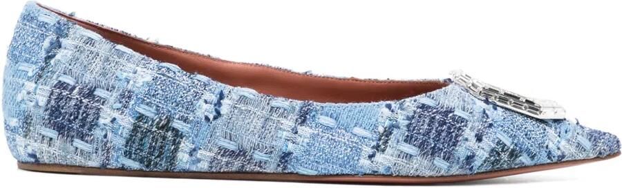 Amina Muaddi Camelia ballerina's Blauw