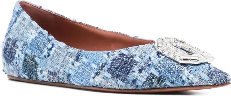 Amina Muaddi Camelia ballerina's Blauw - Foto 2