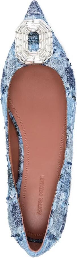 Amina Muaddi Camelia ballerina's Blauw - Foto 4