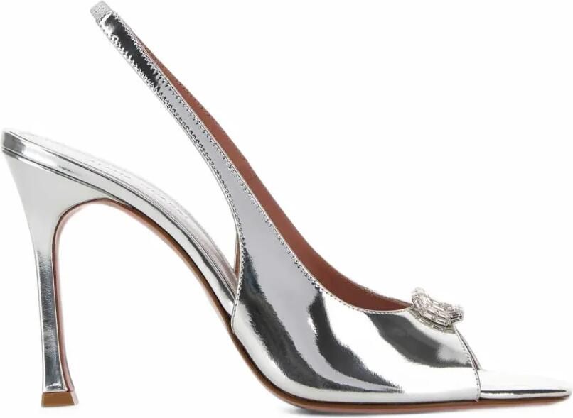 Amina Muaddi Camelia crystal-embellished pumps Zilver
