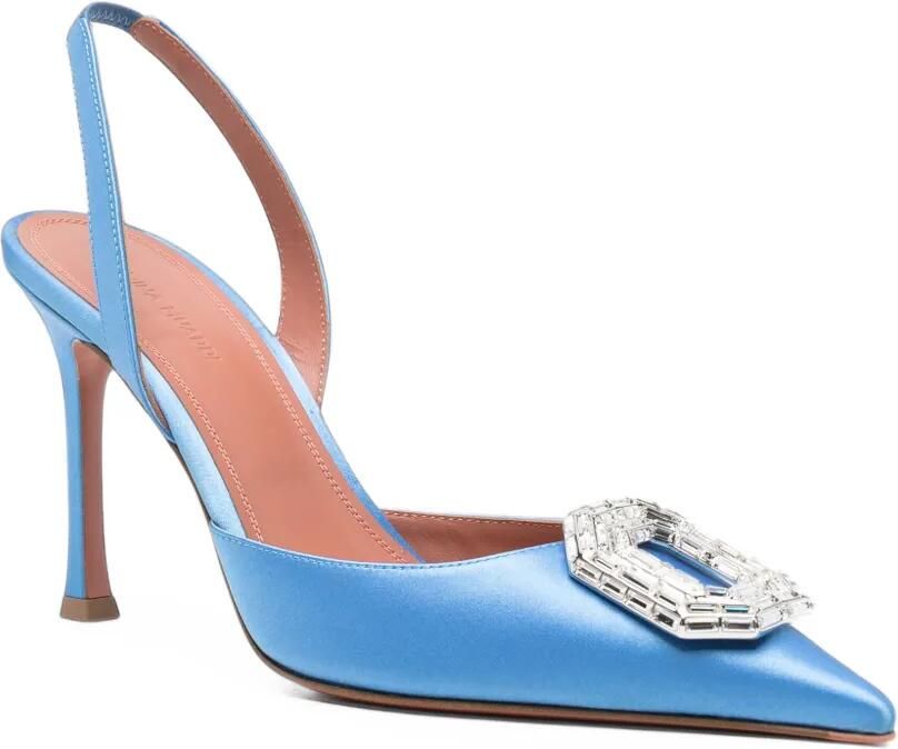 Amina Muaddi Camelia slingback pumps met kristallen Blauw - Foto 2