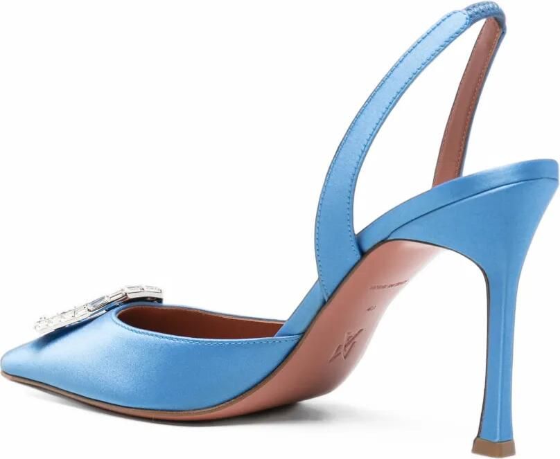 Amina Muaddi Camelia slingback pumps met kristallen Blauw - Foto 3