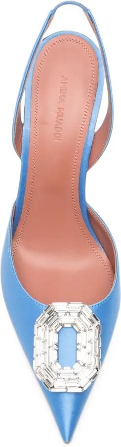 Amina Muaddi Camelia slingback pumps met kristallen Blauw - Foto 4