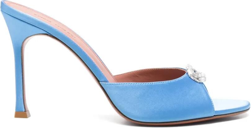 Amina Muaddi Camelia mini-muiltjes verfraaid met kristallen Blauw - Foto 3