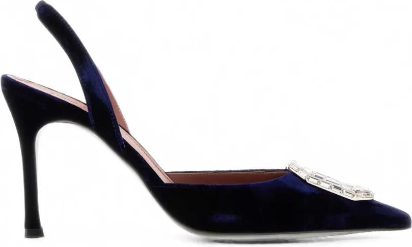 Amina Muaddi Camelia pumps verfraaid met kristallen Blauw