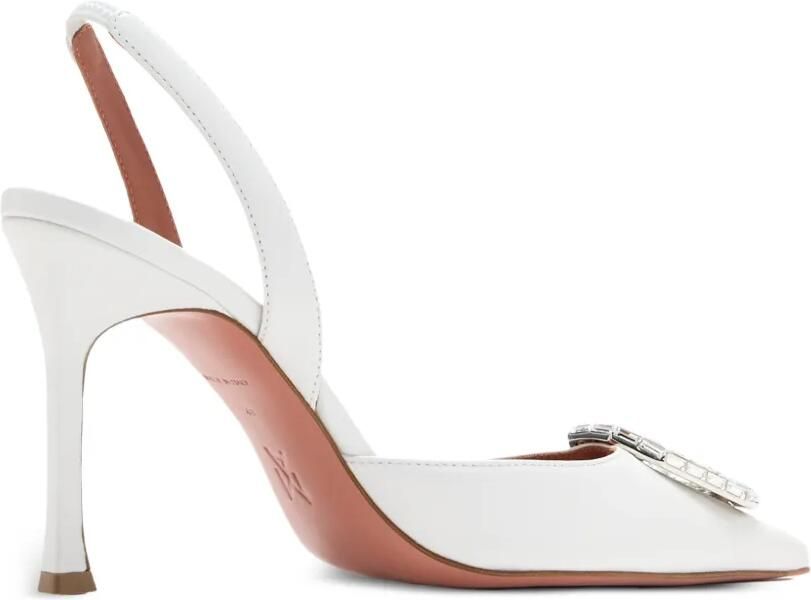 Amina Muaddi Camelia slingback pumps met kristallen Wit - Foto 4