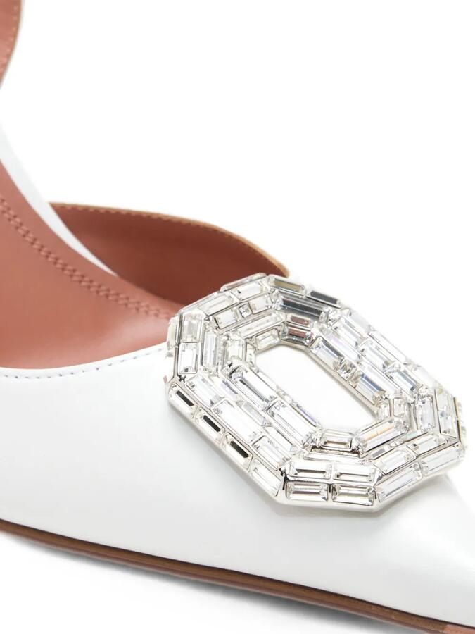 Amina Muaddi Camelia slingback pumps met kristallen Wit - Foto 2