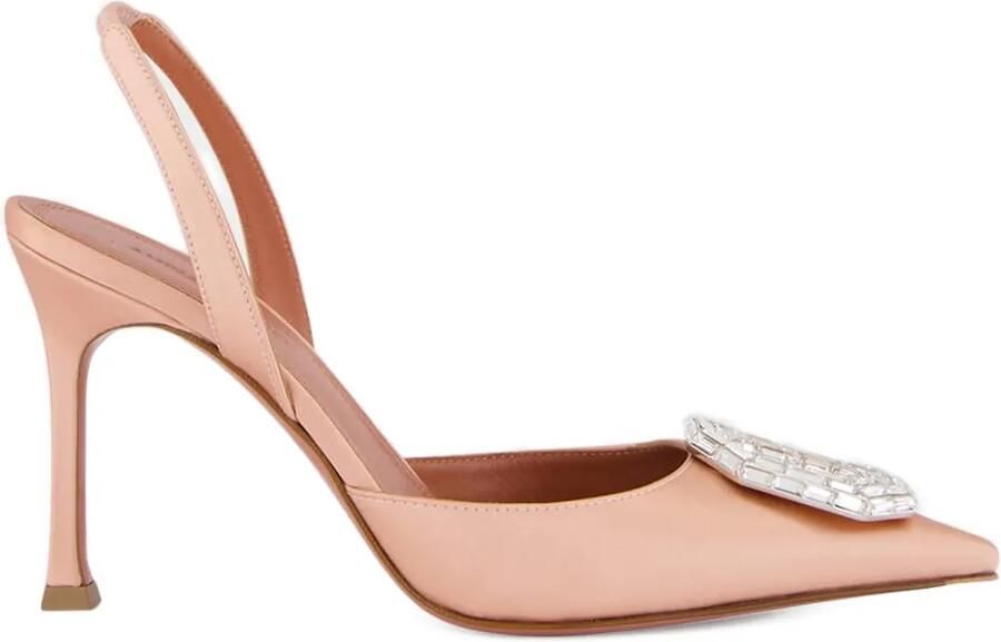 Amina Muaddi Camelia slingback pumps verfraaid met kristallen Roze