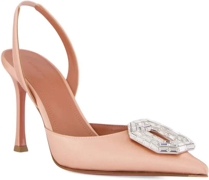 Amina Muaddi Camelia slingback pumps verfraaid met kristallen Roze - Foto 4
