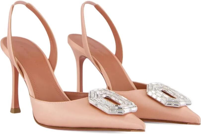 Amina Muaddi Camelia slingback pumps verfraaid met kristallen Roze - Foto 5