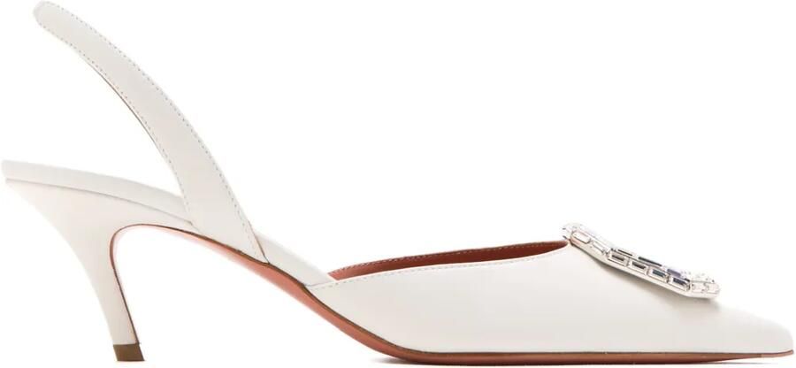 Amina Muaddi Camelia slingback pumps Wit