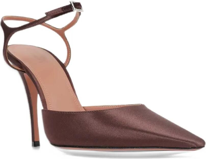 Amina Muaddi Carolyn satin pumps Bruin - Foto 2