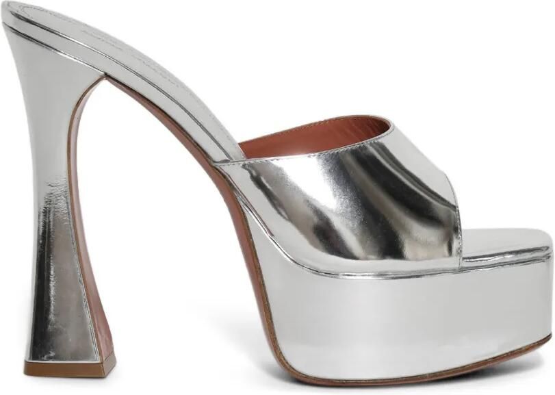 Amina Muaddi Dalida sandalen met plateau Zilver