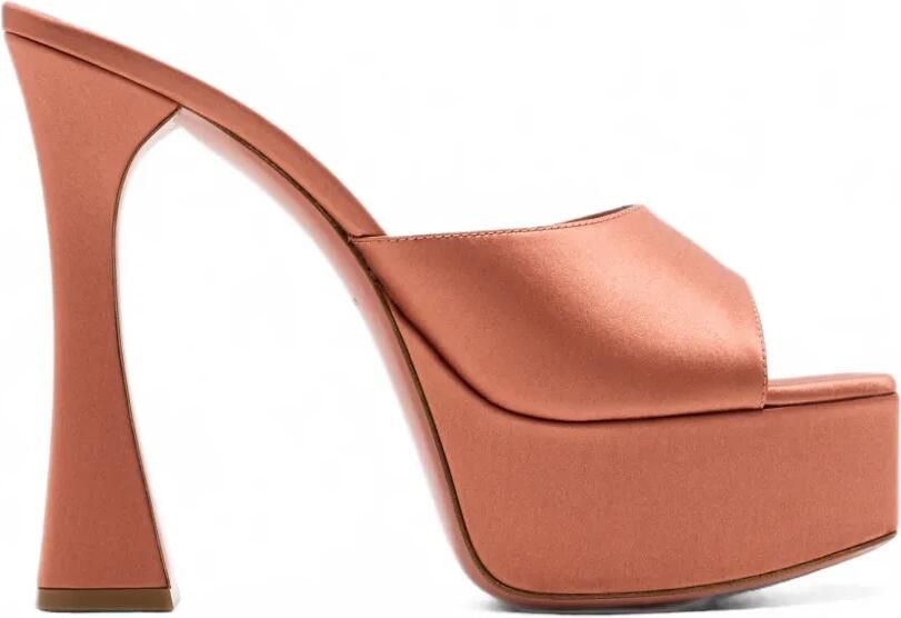 Amina Muaddi Dalida sandalen met plateauzool Bruin