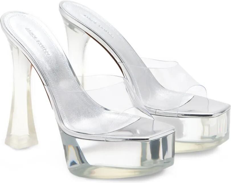 Amina Muaddi Dalida sandalen met plateauzool Wit - Foto 3