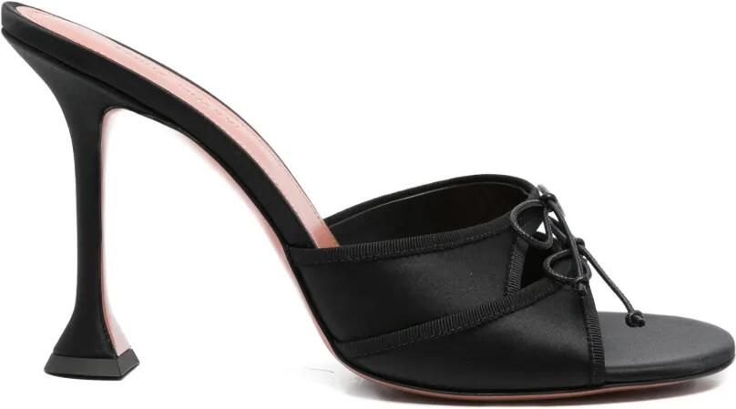 Amina Muaddi Eleonora sandalen met strik Zwart