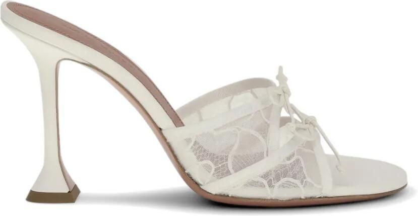 Amina Muaddi Eleonora slippers Wit