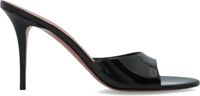 Amina Muaddi Elodie lakleren sandalen Zwart