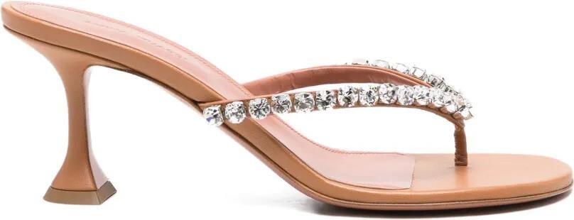 Amina Muaddi Gigi sandalen met hak Bruin