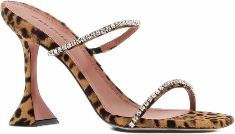 Amina Muaddi Gilda leopard-print sandals Bruin - Foto 2