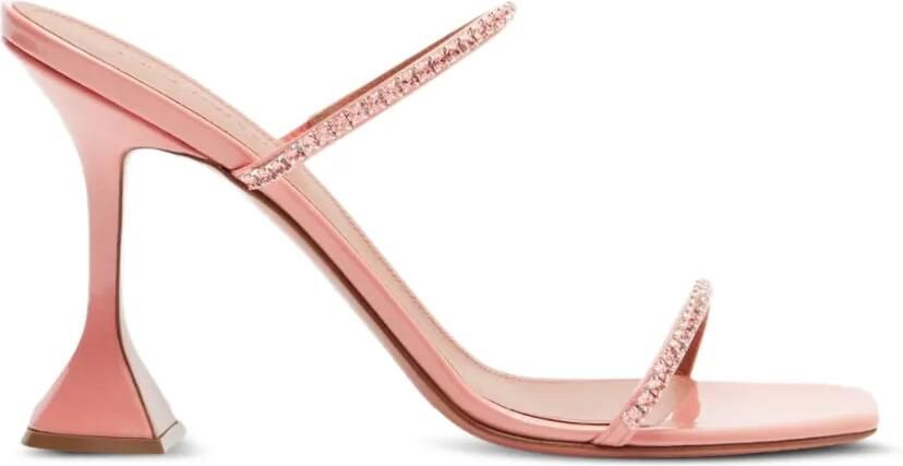 Amina Muaddi Gilda sandalen verfraaid met kristallen Roze