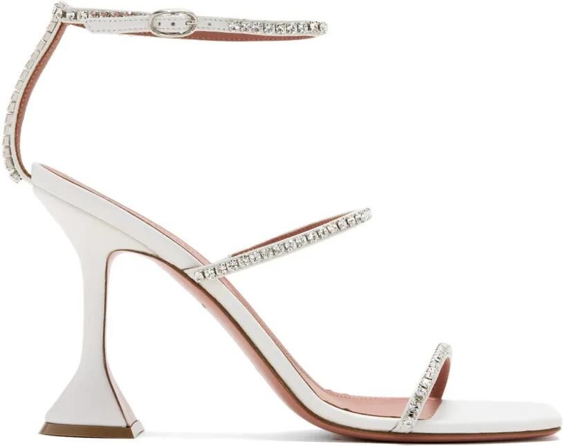 Amina Muaddi Gilda sandalen Wit