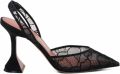 Amina Muaddi Holli lace sling 95 black-lace pumps Zwart - Zwart