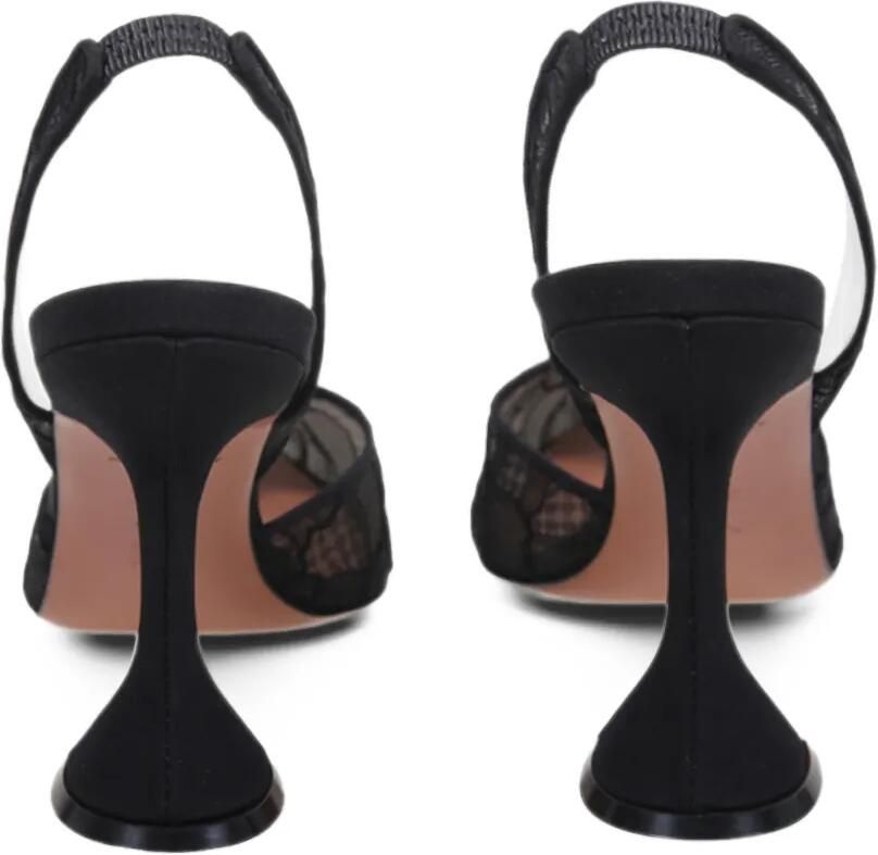 Amina Muaddi Holli lace sling 95 black-lace pumps Zwart - Foto 3