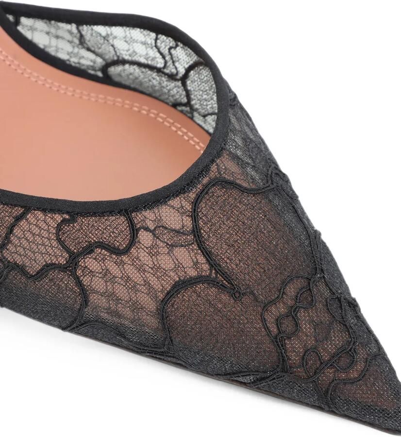 Amina Muaddi Holli lace sling 95 black lace Zwart - Foto 2