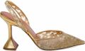 Amina Muaddi Holli lace sling 95 gold lace and gold nappa pumps Goud - Goud