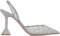 Amina Muaddi Holli lace sling pumps 95 Grijs - Grijs