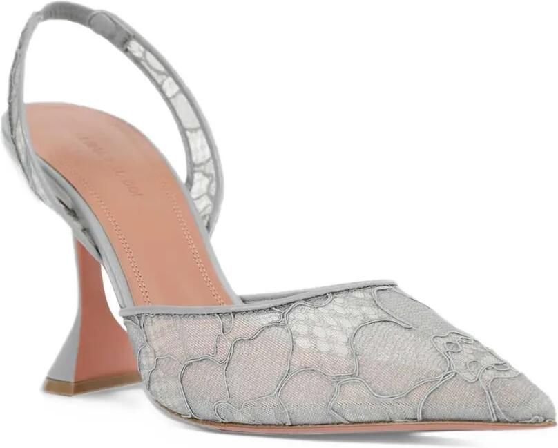 Amina Muaddi Holli lace sling pumps 95 Grijs - Foto 2