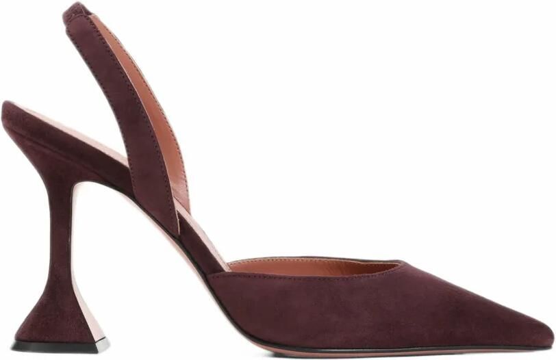 Amina Muaddi Holli Sling suede pumps Rood