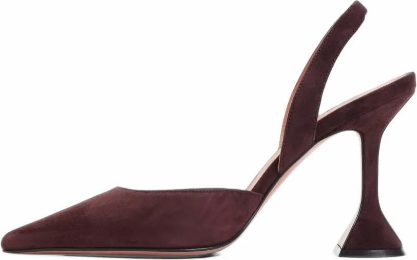 Amina Muaddi Holli Sling suede pumps Rood - Foto 4