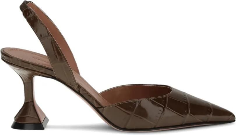 Amina Muaddi Holli slingback pumps met hak Bruin