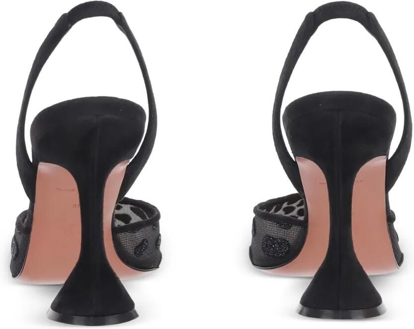Amina Muaddi Holli slingback pumps met kant Zwart - Foto 2