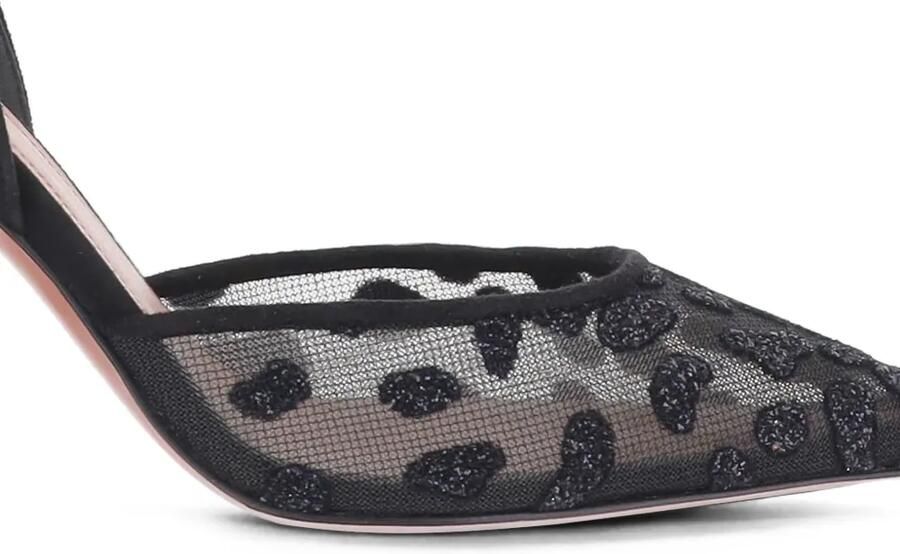 Amina Muaddi Holli slingback pumps met kant Zwart - Foto 3