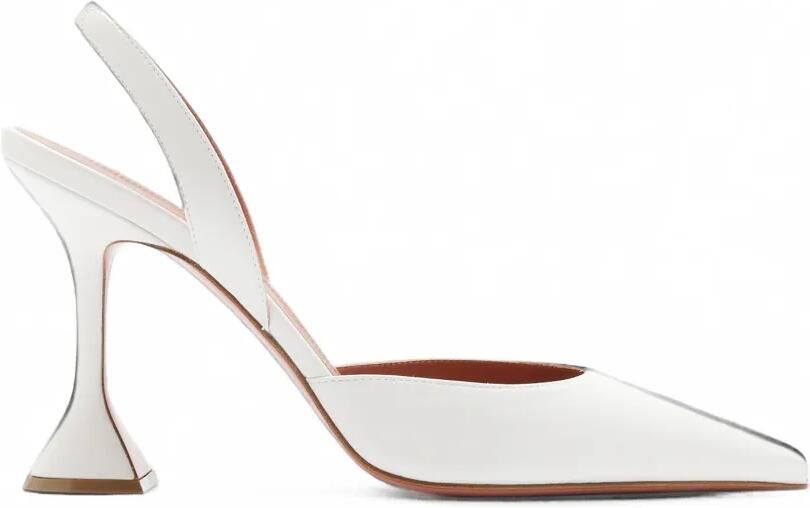 Amina Muaddi Holli slingback pumps Wit