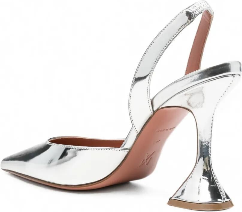 Amina Muaddi Holli slingback pumps Zilver - Foto 2