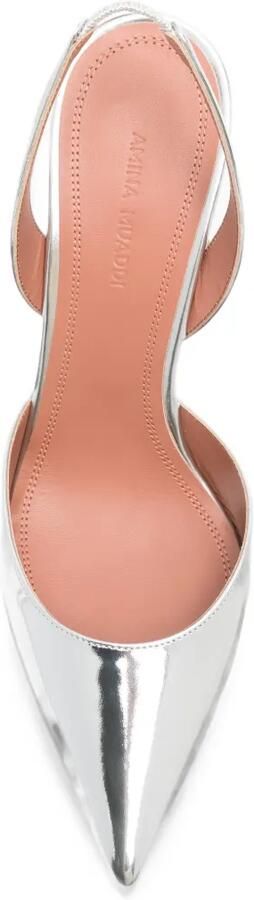 Amina Muaddi Holli slingback pumps Zilver - Foto 4
